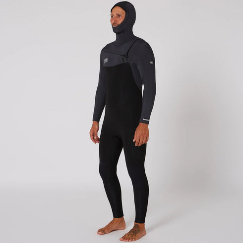 Mens Free Flex Hooded 5/4 Chest-Zip Wetsuit