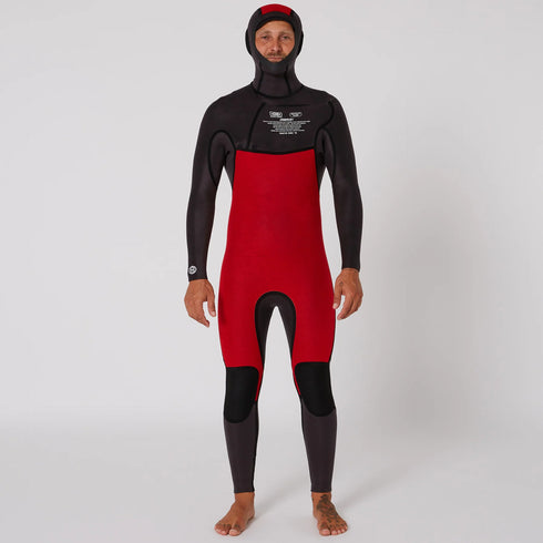 Mens Free Flex Hooded 5/4 Chest-Zip Wetsuit