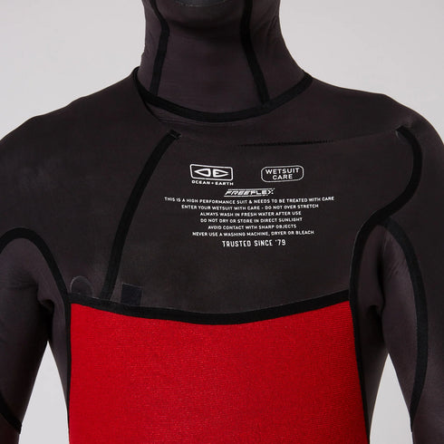 Mens Free Flex Hooded 5/4 Chest-Zip Wetsuit