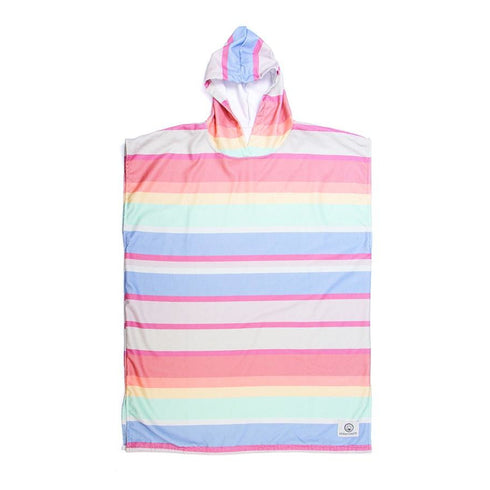 Poncho O&E Towel Toddler Multi Stripe Sunkissed Hooded